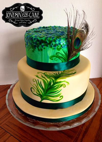 Peacock and sequins - Cake by Jonesin' for Cake