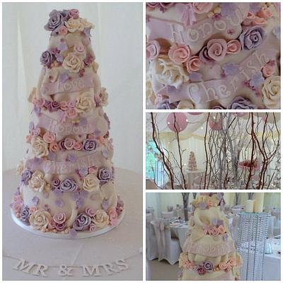Love, honour & cherish wedding cake - Cake by Tickety Boo Cakes