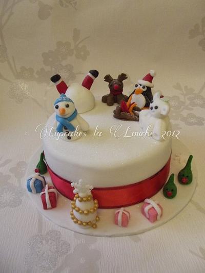 My winter wonderland Christmas cake  - Cake by Cupcakes la louche wedding & novelty cakes