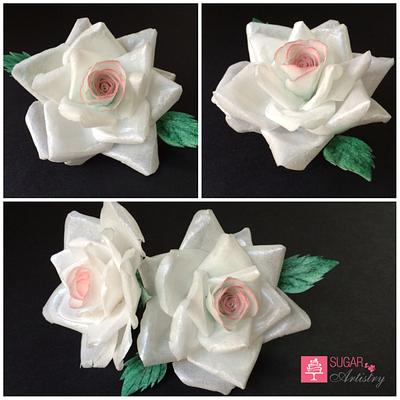 Wafer Paper Roses - Cake by D Sugar Artistry - cake art with Shabana