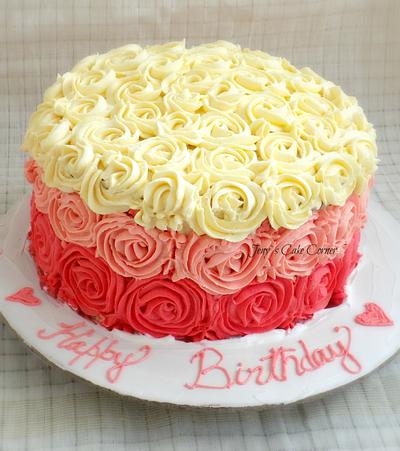 Ombre Rosettes Cake - Cake by Jeny John
