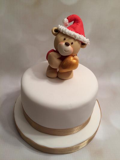 Sweet Christmas teddy - Cake by Elaine - Ginger Cat Cakery 