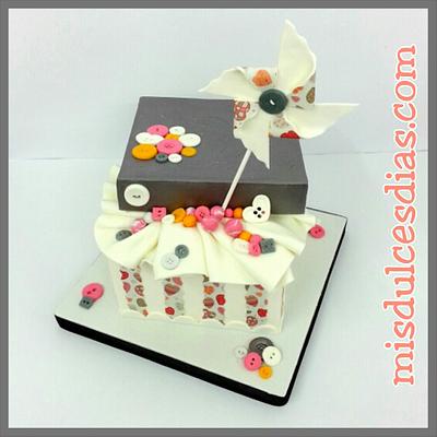 botoned box cake - Cake by ROCIO ( Mis dulces dias )