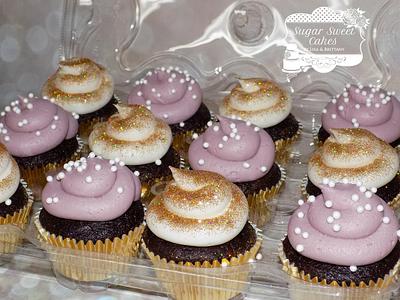 Gold & Mauve Cupcakes - Cake by Sugar Sweet Cakes