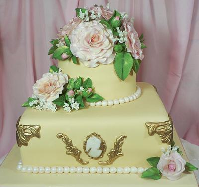 Antique Rose - Cake by Kendra's Country Bakery