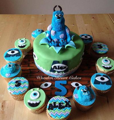 Sully Cake and Cupcakes - Cake by Wooden Heart Cakes