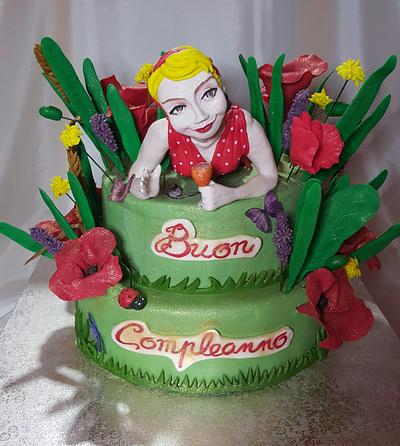 Girl and flowers - Cake by lameladiAurora 