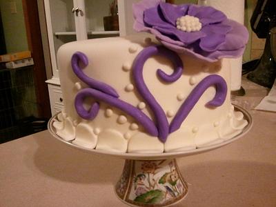 Elegant white and purple 39th birthday cake - Cake by CakeJoce