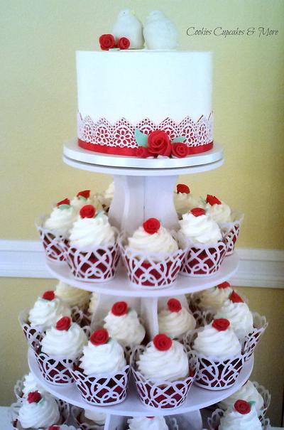 Sweet Little Rose Cupcake Tower - Cake by Barb's Baking Blog