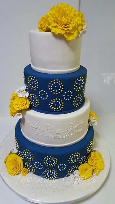 Shweshwe wedding cake  - Cake by Tascha's Cakes