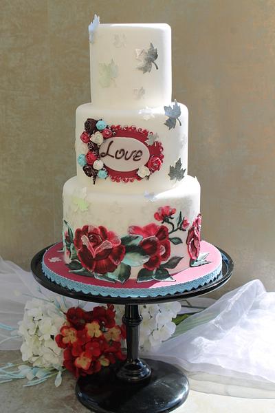 Wedding cake in marsala colors - Cake by Tortenherz