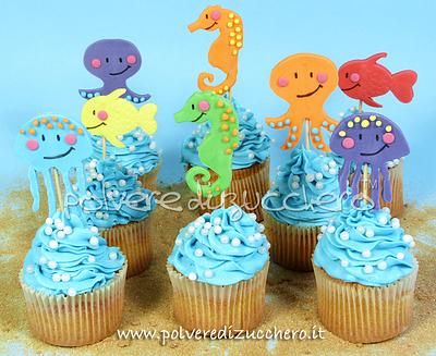 cupcakes sea theme - Cake by Paola