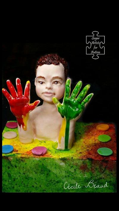 SugarArt4Autism Collab - Cake by Cécile Beaud