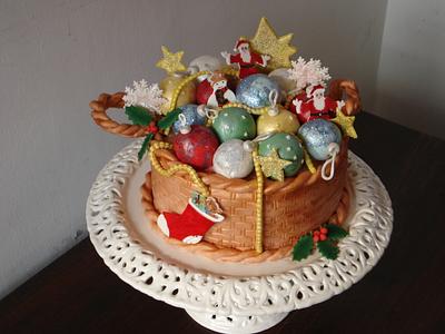 Christmas Basket - Cake by Laly Mookken's Cakes