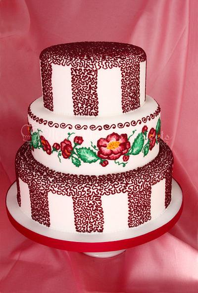 Cornelli Lace Wedding Cake - Cake by Karen Dourado