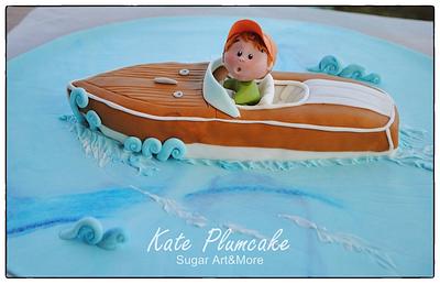 Speedboat cake topper - Cake by Kate Plumcake