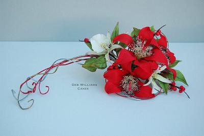 Christmas flower spray - Cake by Deb Williams Cakes