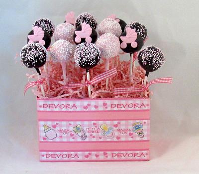 New Baby Cake Pops Basket - Cake by Cheryl