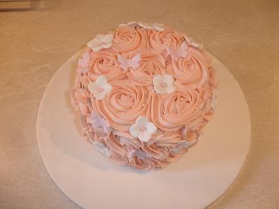 Rose swirl buttercream cake - Cake by Dora Avramioti