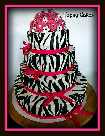 quinceañera  zebra cake - Cake by tupsy cakes