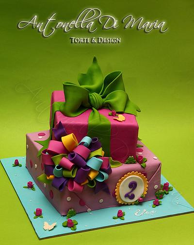 bright colours birthday parcel  - Cake by Antonella Di Maria