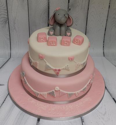 Pink christening cake - Cake by Rachel Roberts