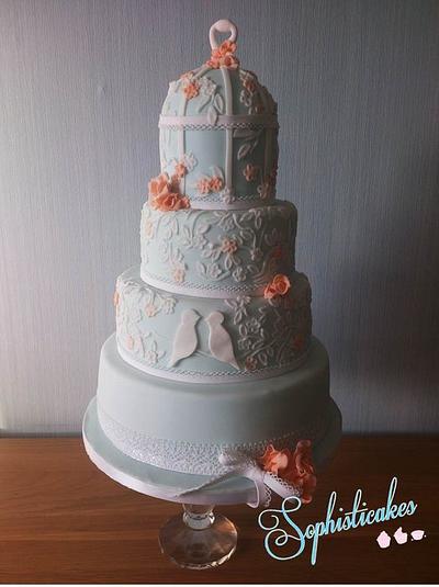 Lace Detail Birdcage - Cake by Sophisticakes-Falmouth