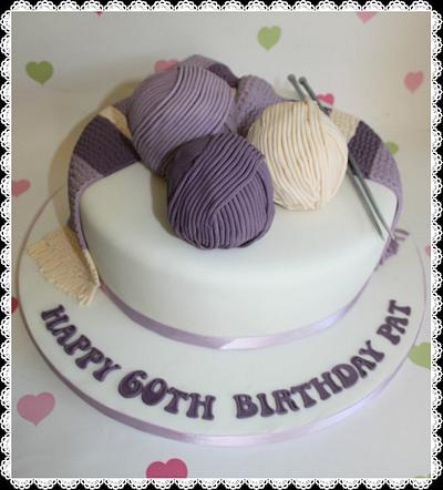 60th Birthday Kintting Cake - Cake by The Cake Cwtch