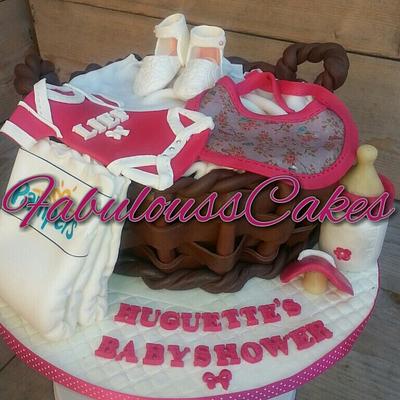 Babyshower Basket- It's a Girl - Cake by FabCakesNl