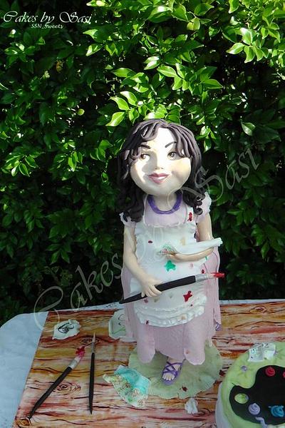 A Chubby Little Artist Doll..... and Ohhhh So messy !!!! - Cake by CakesbySasi