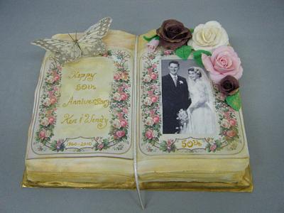 Anniversary Book Cake One of my first Cakes  - Cake by Lisa Templeton