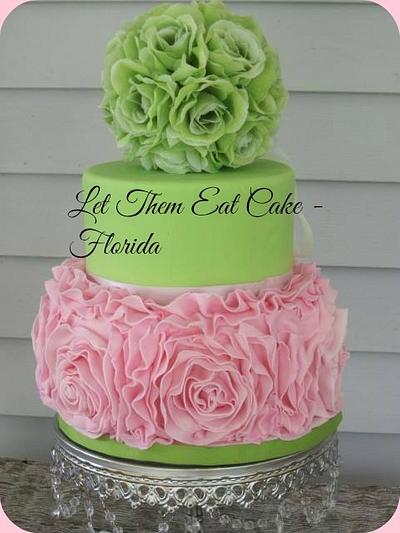 pink ruffle cake - Cake by Claire North