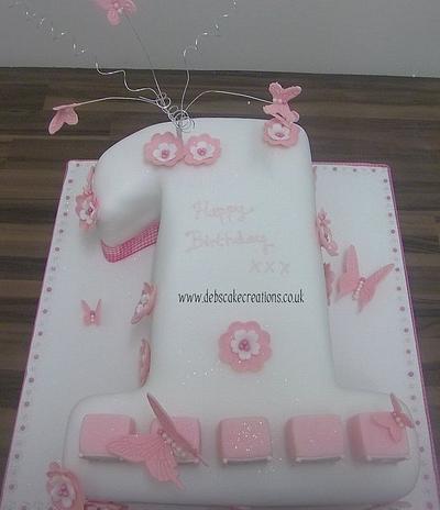 No1 Butterflies and flowers. - Cake by debscakecreations