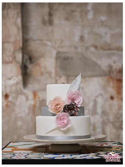 Silver & Wafer Wedding Cake - Cake by Soraya Sweetmama