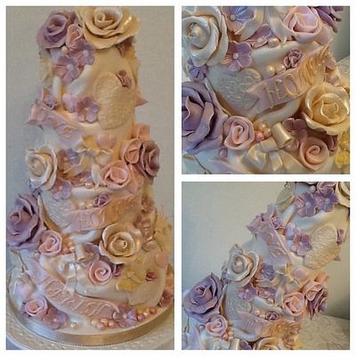 Love, honour, cherish wedding cake - Cake by Tickety Boo Cakes