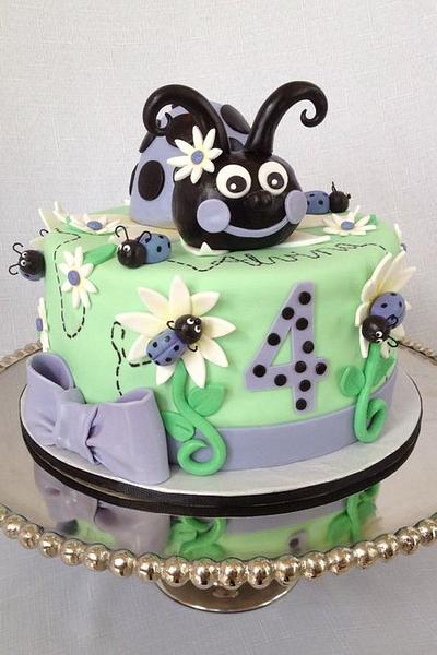 Pretty Purple Ladybug Birthday Cake - Cake by Dakota's Custom Confections
