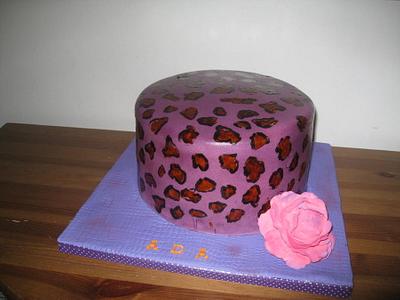 leopard print cake with cabbage rose - Cake by Bespoke Cakes