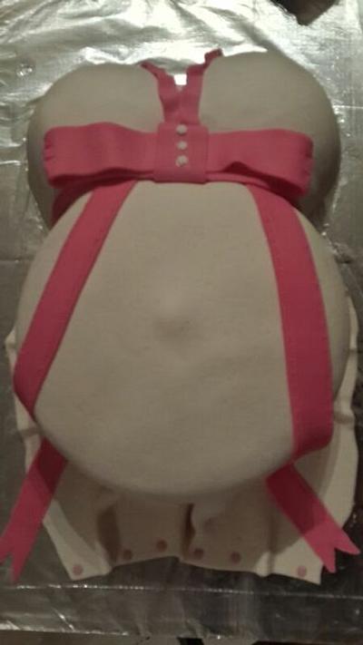 Tummy Babyshower Cake and Cupcakes - Cake by Chantal 