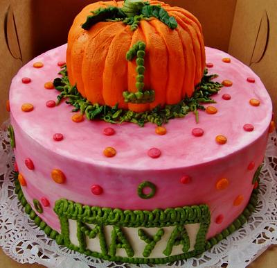Girly Pumpkin 1st birthday~ - Cake by Nancys Fancys Cakes & Catering (Nancy Goolsby)