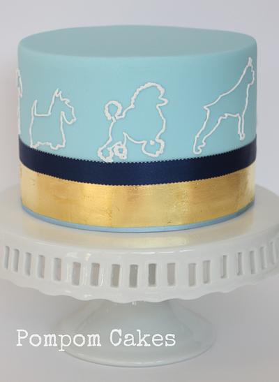 Gold leaf and dogs - Cake by PompomCakes