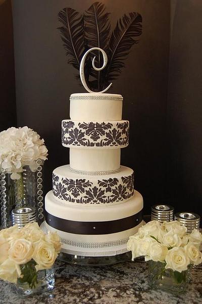Damask Wedding Cake  - Cake by It's a Cake Thing 