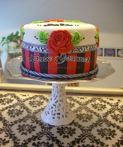 Romantic for a 50th birthday party. - Cake by Silvia Caballero