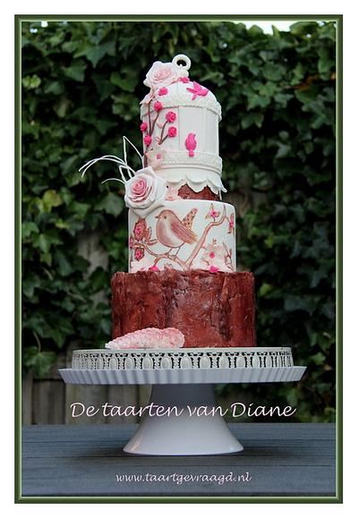 Birds on a tree trunk - Cake by Diane75