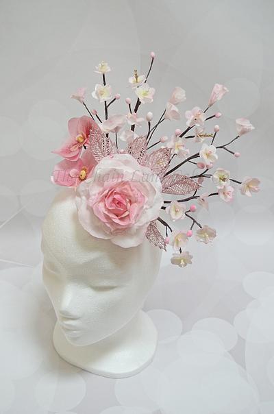 Cherry blossom fascinator - Cake by The Chain Lane Cake Co.