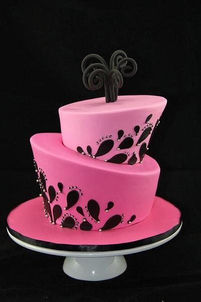 Hot Pink Topsy Turvy - Cake by Jo Kavanagh