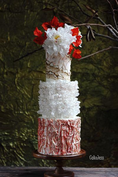 All wafer paper textured wedding cake - Cake by Jessica MV
