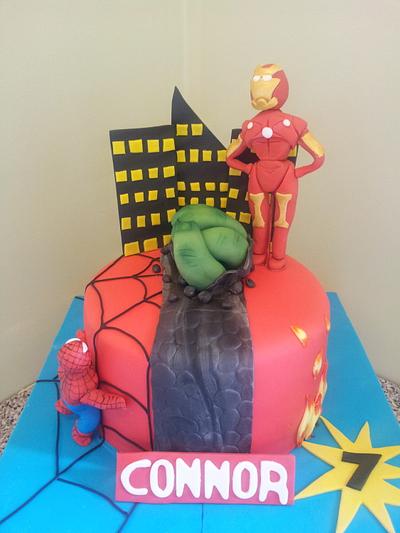 super hero birthday cake - Cake by Sharonscakecreations