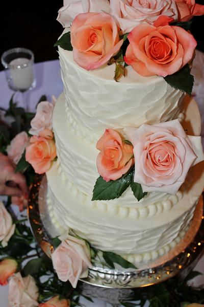 buttercream wedding cake texture design - Cake by Nancys Fancys Cakes & Catering (Nancy Goolsby)