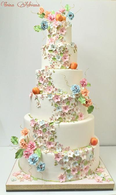 Peach Wedding Cake - Cake by Irina-Adriana