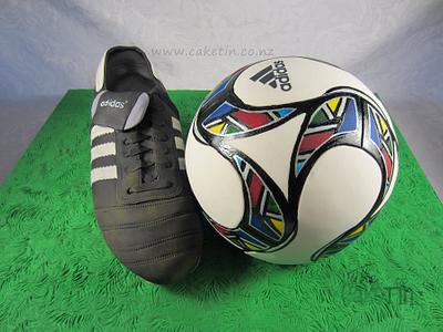 Football Boot and UEFA 2009 Ball - Cake by The Cake Tin